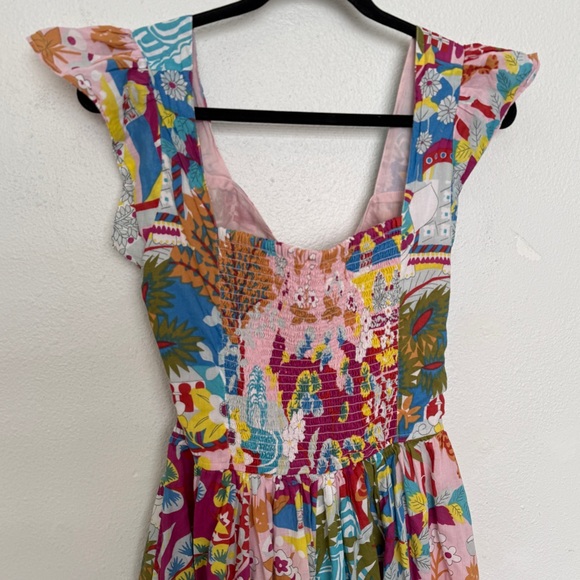 Caroline Constas Claudia Floral Print Flutter Sleeve Open Back Midi Dress - Picture 8 of 15